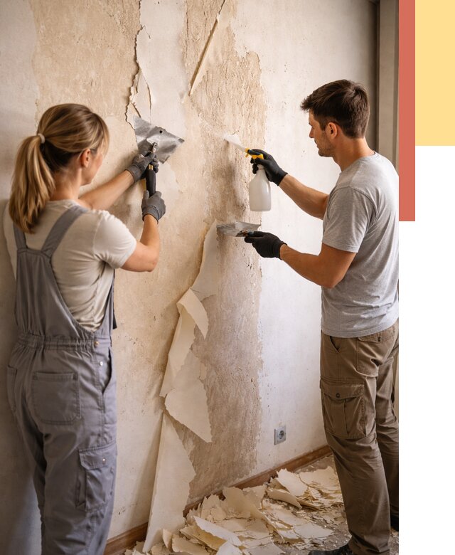 Снятие старых обоев в Борзе от 5408 руб. под ключ недорого | ОТДЕЛОЧНИК-Бря