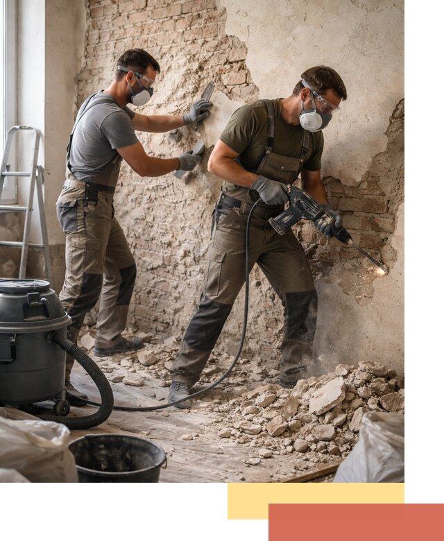 Демонтаж штукатурки со стен в Борзе быстро и аккуратно