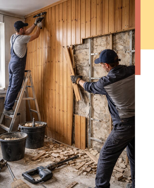 Демонтаж вагонки со стен в Борзе от 1494 руб. — снятие, удаление, срочно | ОТДЕЛОЧНИК-Бря