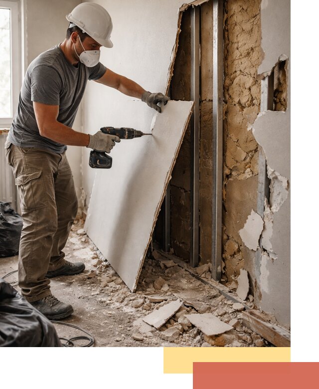 Демонтаж гипсокартона со стен в Борзе качественно и быстро