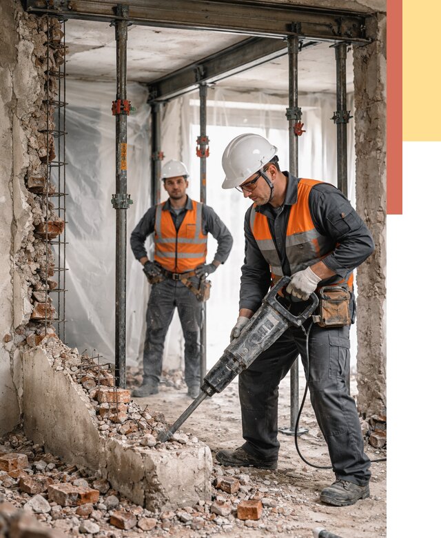 Снос несущих стен в Борзе от 10559 руб. — демонтаж несущей стены под ключ | ОТДЕЛОЧНИК-Бря