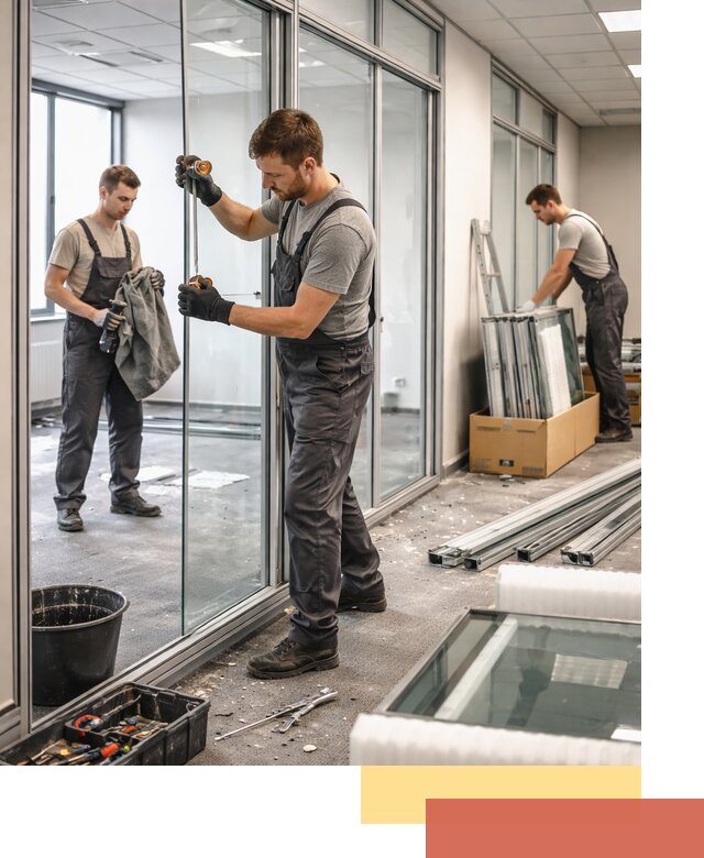 Демонтаж стеклянных перегородок в Борзе быстро и безопасно