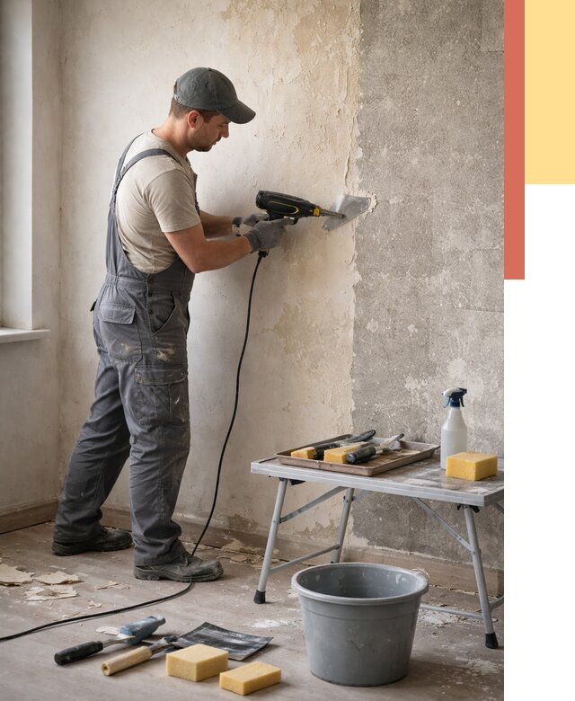 Очистка стен от клея в Борзе от 1906 руб. — снятие и удаление клея со стен | ОТДЕЛОЧНИК-Бря