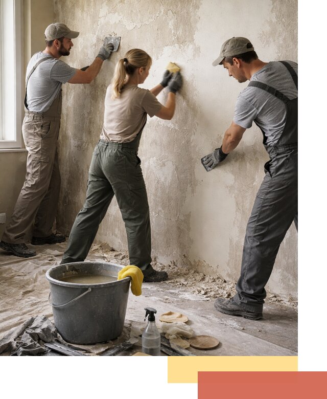 Очистка стен от клея и грунтовки в Борзе качественно и быстро