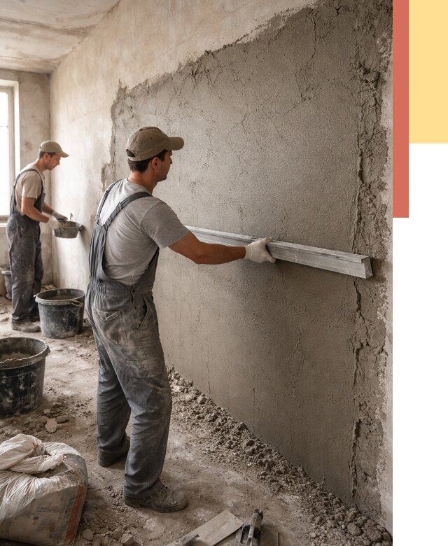 Цементная штукатурка стен в Борзе от 4635 руб/м2 — быстро и недорого | ОТДЕЛОЧНИК-Бря