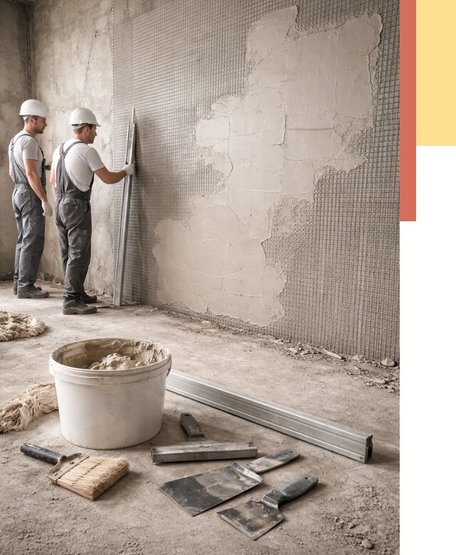 Штукатурка стен по сетке в Борзе от 5666 руб./м2 — быстро и недорого | ОТДЕЛОЧНИК-Бря