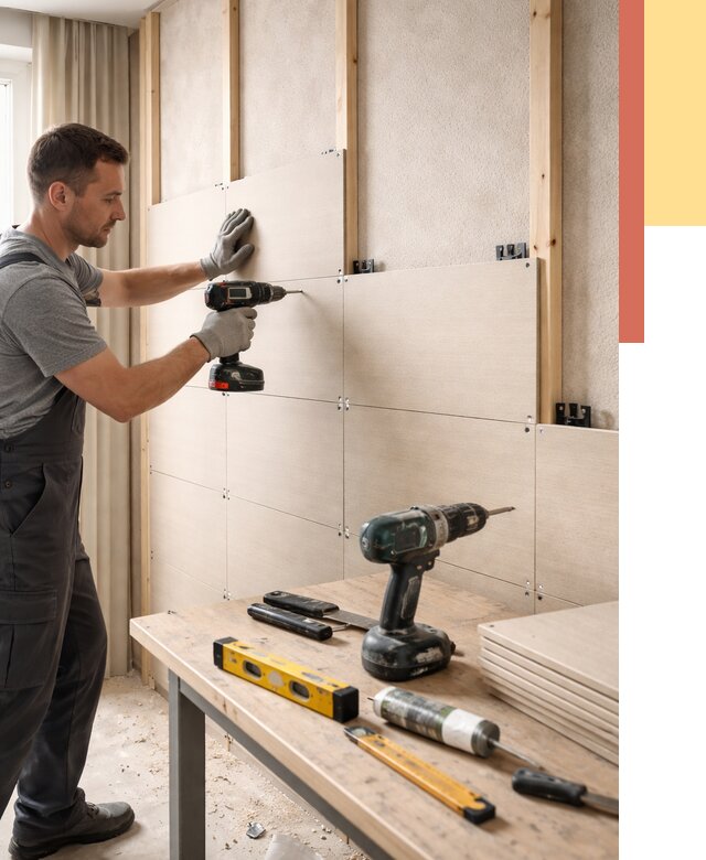 Монтаж МДФ панелей на стены в Борзе от 1288 руб. под ключ | ОТДЕЛОЧНИК-Бря