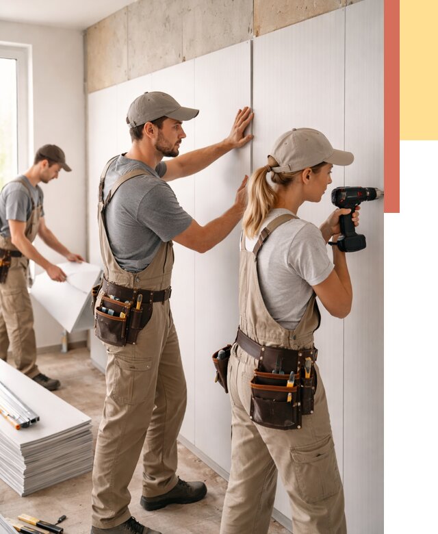 Монтаж ПВХ панелей на стены в Борзе от 464 руб/м2 — быстро и недорого | ОТДЕЛОЧНИК-Бря