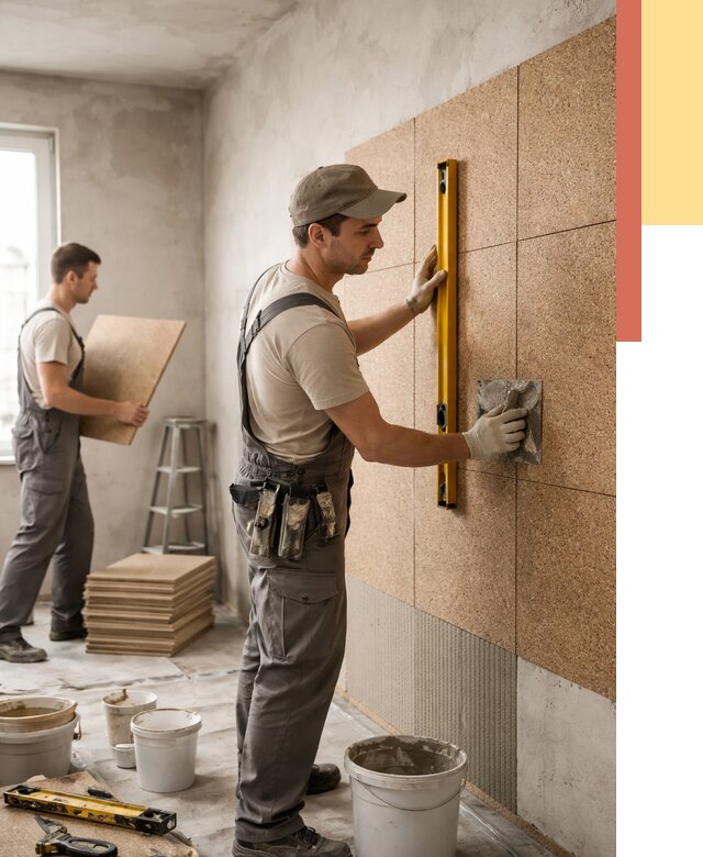 Монтаж пробковых панелей на стены в Борзе от 3605 руб. — ОТДЕЛОЧНИК-Бря