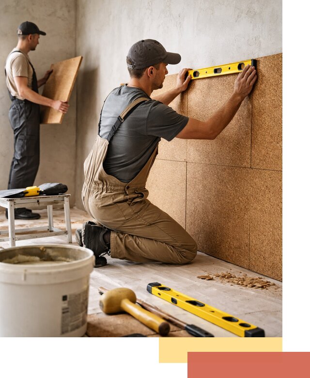 Монтаж пробковых панелей на стены в Борзе быстро и качественно