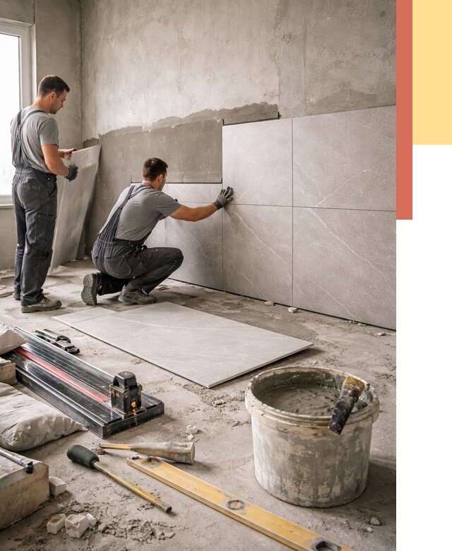 Облицовка стен керамогранитом в Борзе от 4326 руб./м² — услуги под ключ | ОТДЕЛОЧНИК-Бря