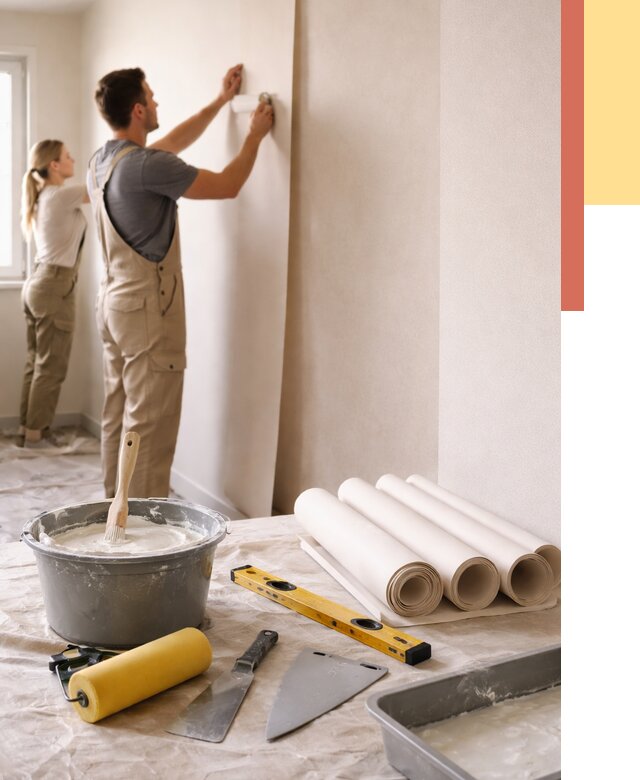 Поклейка бумажных обоев в Борзе от 5666 руб./м2 — быстро и недорого | ОТДЕЛОЧНИК-Бря