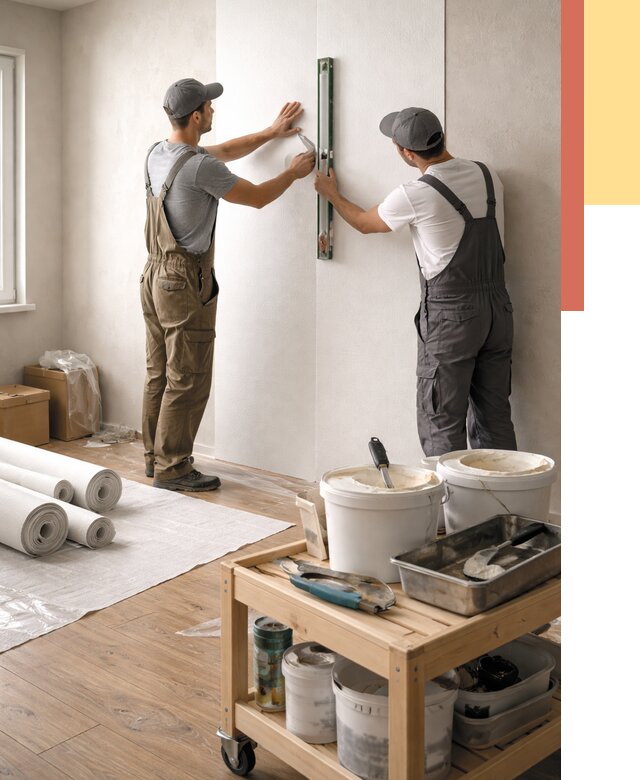 Поклейка стеклообоев в Борзе от 6696 руб. за м2 — быстро и недорого | ОТДЕЛОЧНИК-Бря