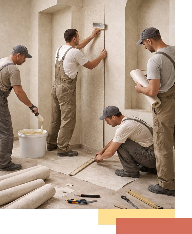 Поклейка обоев на сложные стены и неровные поверхности в Борзе