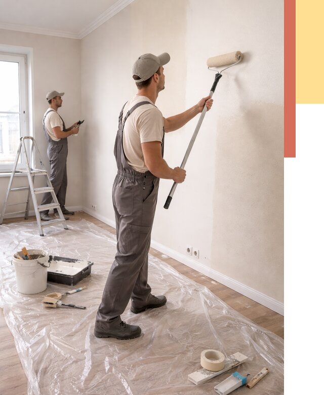 Покраска стен акриловой краской в Борзе от 3605 руб./м² — быстро и недорого | ОТДЕЛОЧНИК-Бря