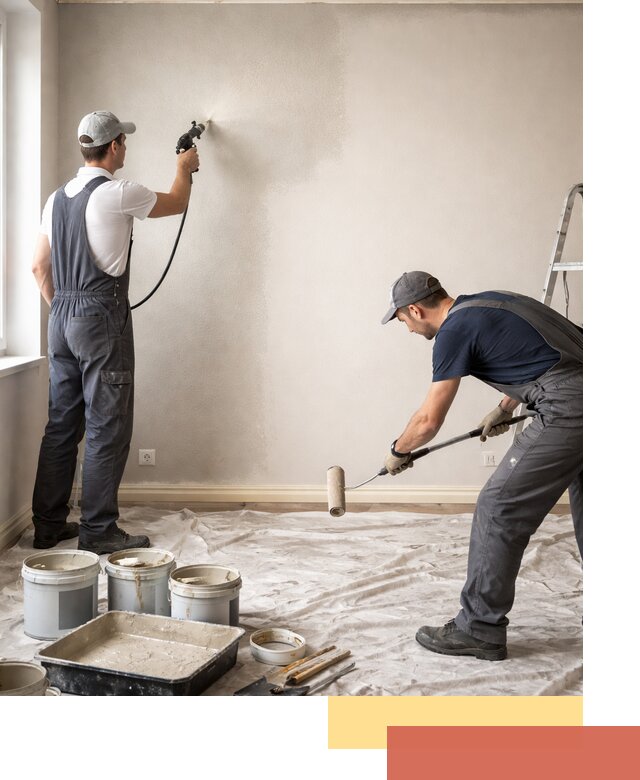 Покраска стен моющейся краской и защита поверхностей в Борзе