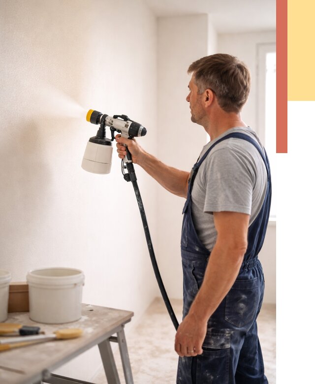 Покраска стен краскопультом в Борзе от 7726 руб. — механизированная покраска | ОТДЕЛОЧНИК-Бря