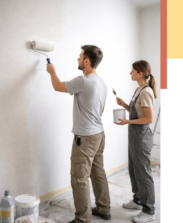 Окраска стен по стеклохолсту в Борзе от 4635 руб/м² под ключ | ОТДЕЛОЧНИК-Бря