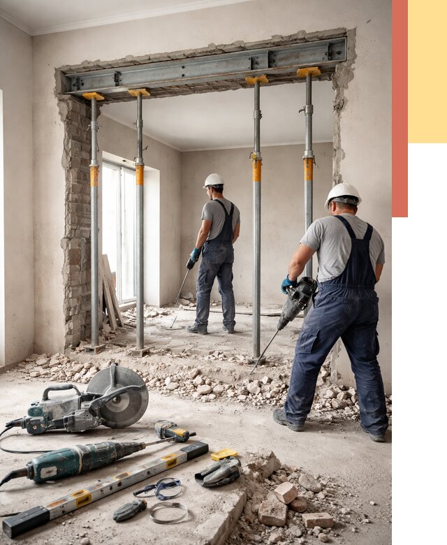 Прорезка проема в стене в Борзе от 4635 руб. — быстро и недорого | ОТДЕЛОЧНИК-Бря