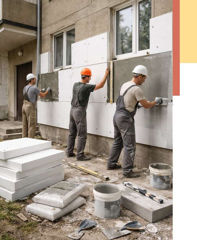 Утепление стен пенопластом в Борзе от 1803 руб. — недорого и под ключ | ОТДЕЛОЧНИК-Бря