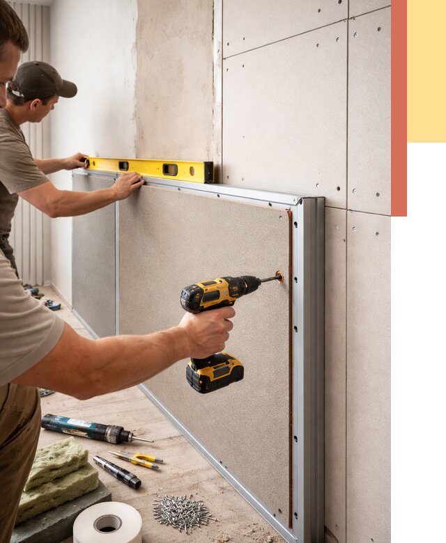 Шумоизоляция стен панелями ЗИПС в Борзе от 2266 руб./м² под ключ | ОТДЕЛОЧНИК-Бря