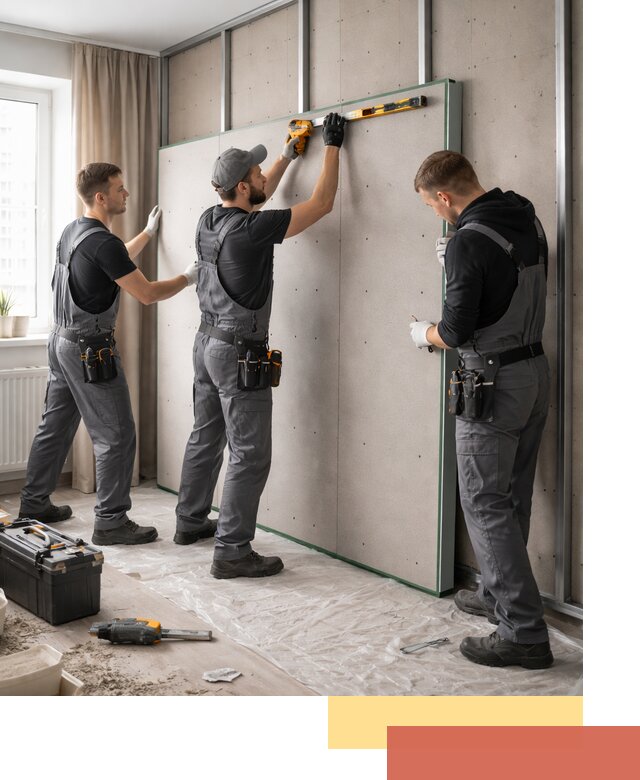 Шумоизоляция стен панелями ЗИПС в Борзе для жилых и коммерческих помещений