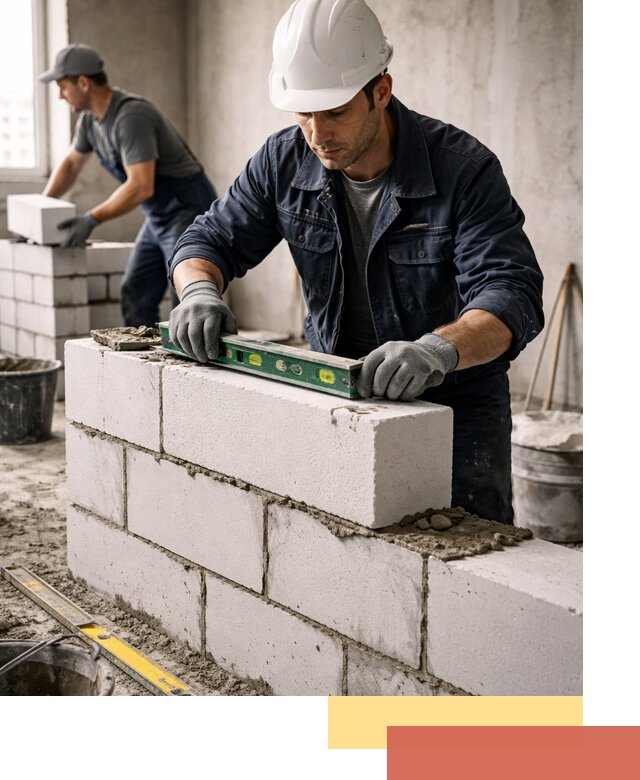 Кладка перегородок из пеноблока под ключ в Борзе