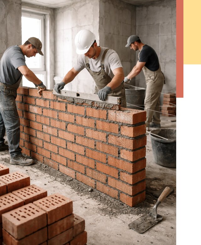 Кладка перегородок из кирпича в Борзе от 3605 руб. за м² | ОТДЕЛОЧНИК-Бря