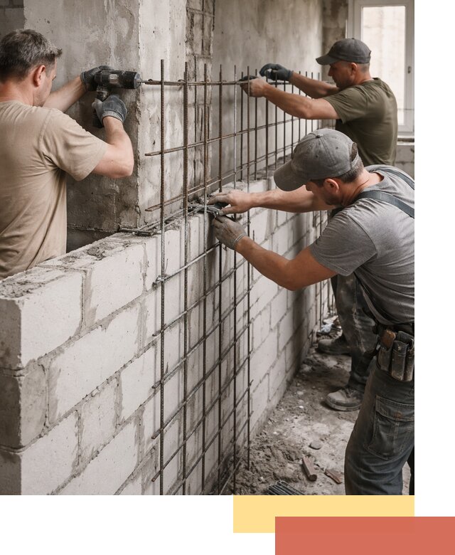 Армирование кладки перегородок в Борзе профессионально и надёжно