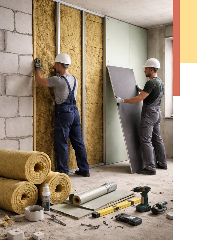 Шумоизоляция перегородок из блоков в Борзе от 1906 руб./м² — быстро и недорого | ОТДЕЛОЧНИК-Бря