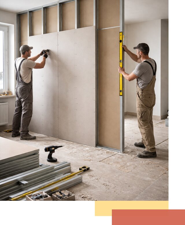 Зонирующая перегородка из гипсокартона под ключ в Борзе