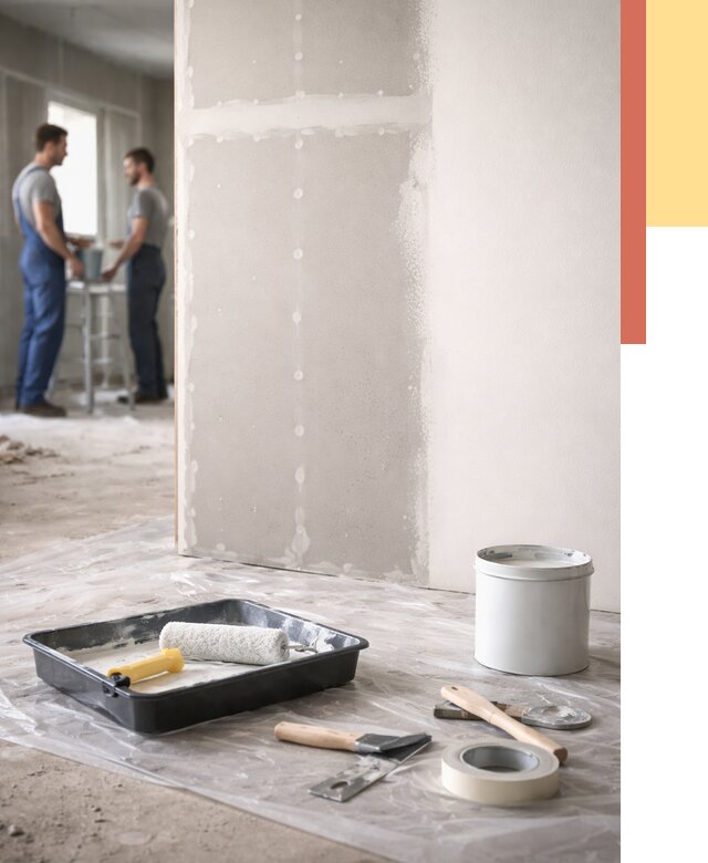 Покраска перегородок из гипсокартона в Борзе от 4635 руб. под ключ | ОТДЕЛОЧНИК-Бря