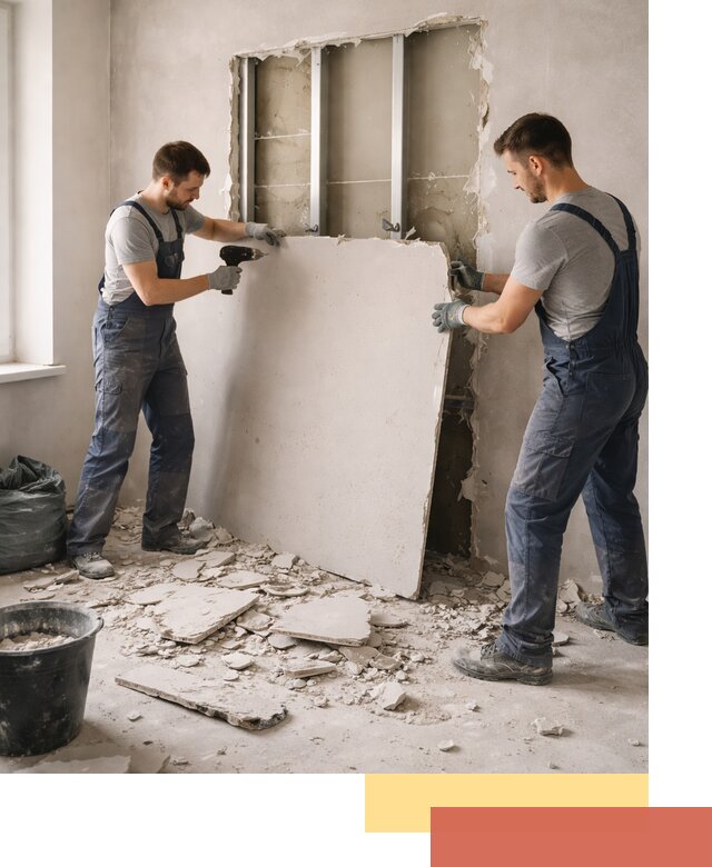 Демонтаж перегородки из гипсокартона в Борзе быстрый и аккуратный