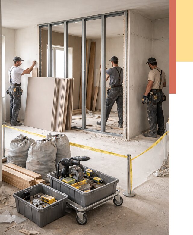 Перенос гипсокартонной перегородки в Борзе под ключ от 4635 руб. | Демонтаж и монтаж – ОТДЕЛОЧНИК-Бря