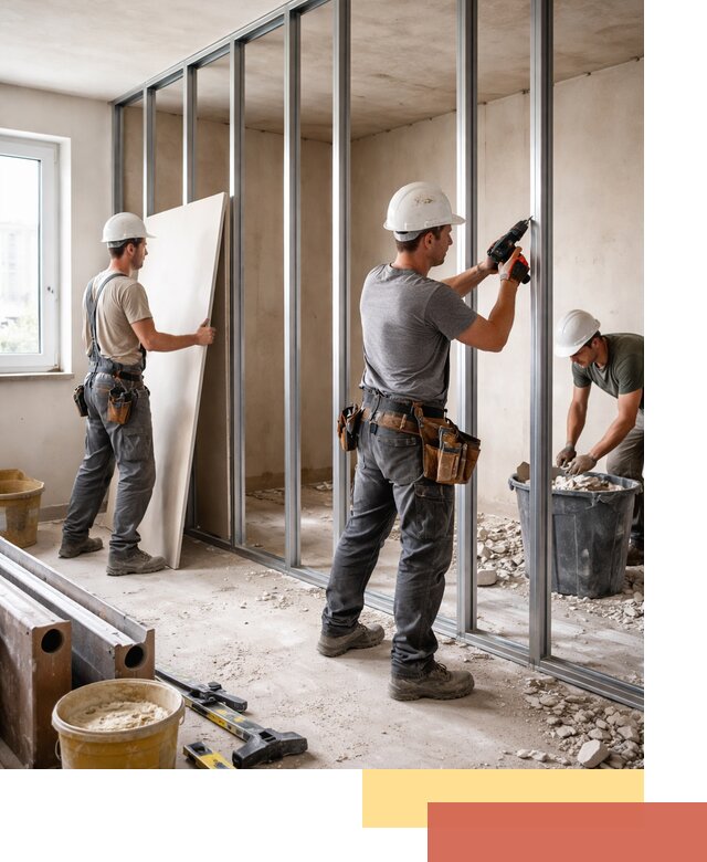 Перенос гипсокартонной перегородки в Борзе профессионально и быстро