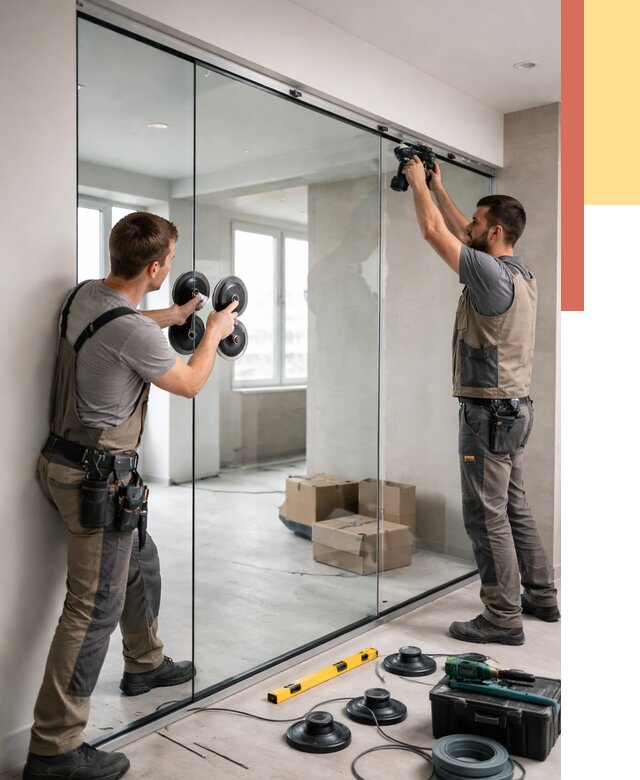 Монтаж стеклянных перегородок в Борзе от 6696 руб. | ОТДЕЛОЧНИК-Бря