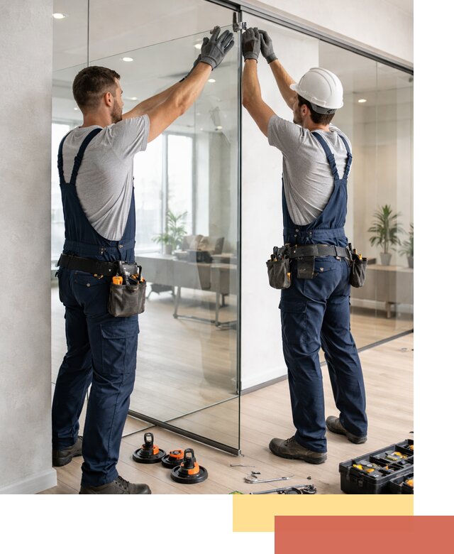 Безрамные стеклянные перегородки под ключ в Борзе