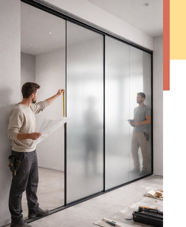 Матовые стеклянные перегородки в Борзе от 8756 руб. — монтаж и установка | ОТДЕЛОЧНИК-Бря