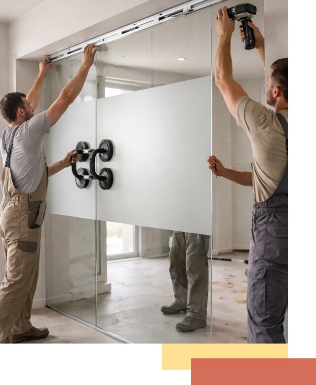 Матовые стеклянные перегородки под ключ в Борзе