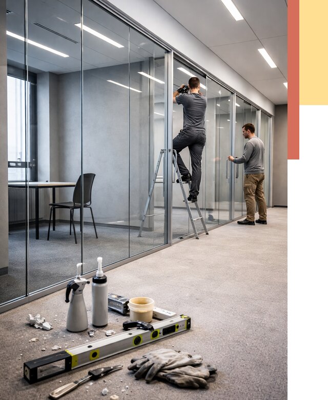 Стеклянные офисные перегородки в Борзе от 8756 руб. — монтаж и установка | ОТДЕЛОЧНИК-Бря