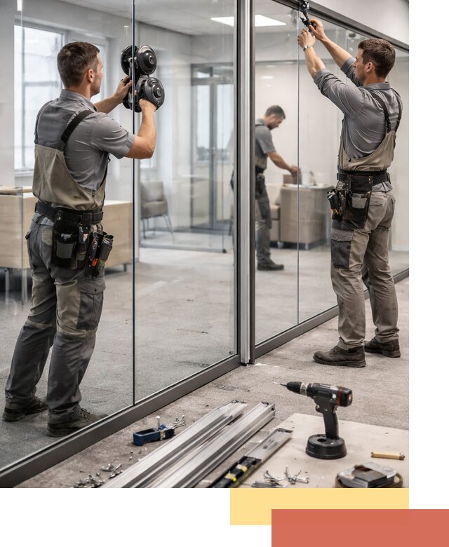 Стеклянные офисные перегородки под ключ в Борзе