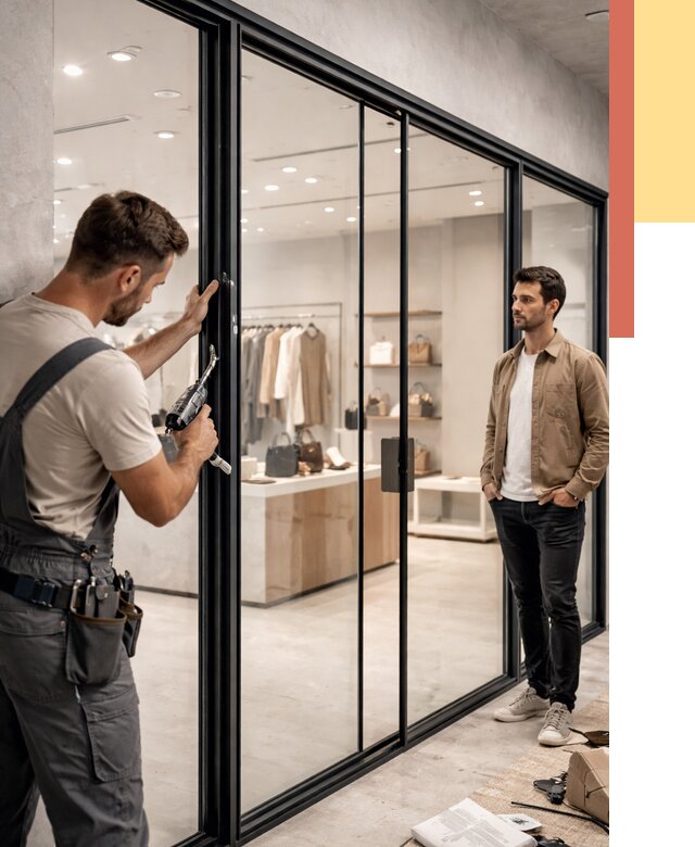 Стеклянные перегородки для магазинов в Борзе от 8447 руб. под ключ | ОТДЕЛОЧНИК-Бря