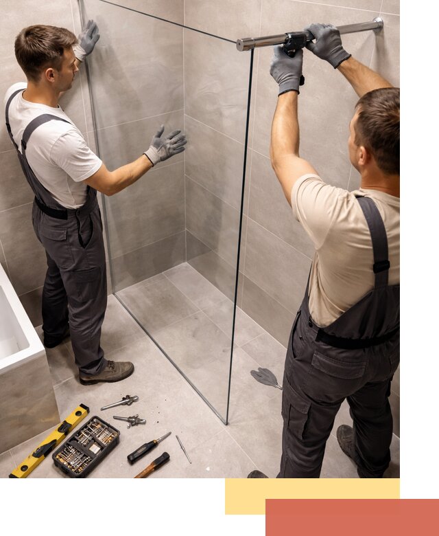 Стеклянные перегородки для душа в Борзе — изготовление и монтаж