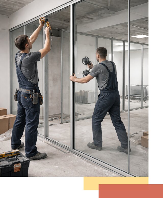 Алюминиевые перегородки со стеклом в Борзе — изготовление и монтаж