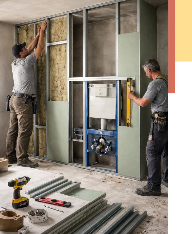 Установка сантехнических перегородок в Борзе от 8756 руб. | ОТДЕЛОЧНИК-Бря