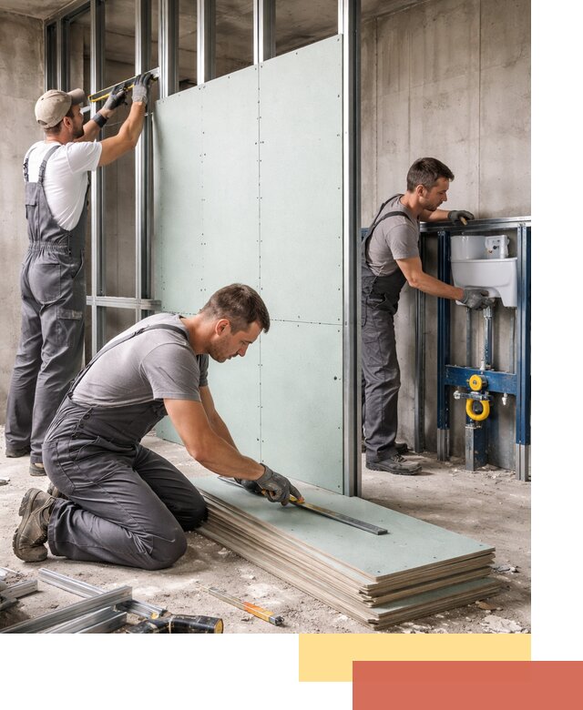 Монтаж и ремонт сантехнических перегородок в Борзе