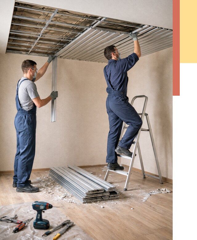 Демонтаж реечного потолка в Борзе от 4635 руб. быстро и недорого | ОТДЕЛОЧНИК-Бря