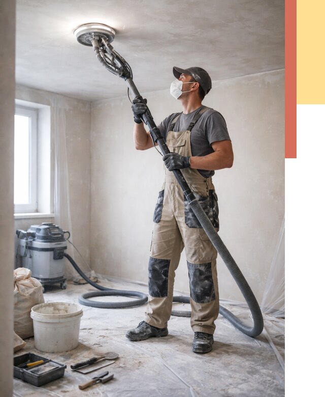 Шлифовка потолка в Борзе от 3605 руб. — услуги шлифования потолка | ОТДЕЛОЧНИК-Бря