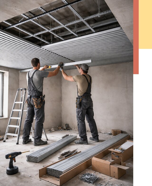 Монтаж реечного потолка в Борзе от 4635 руб. под ключ | ОТДЕЛОЧНИК-Бря