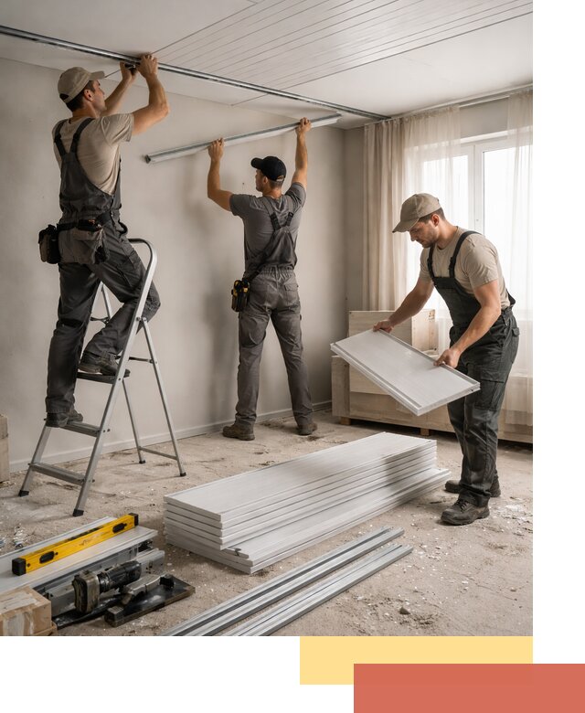 Монтаж потолка из ПВХ панелей в Борзе оперативно и качественно